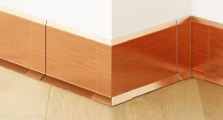 Ilcom Joint FI en acier inoxydable pour plinthe Cuivre satiné - 60mm x 30mm x 12mm- Plinthe Pour Parquet Et Stratifié