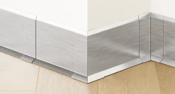 Ilcom Plinthe Pour Parquet Et Stratifié<Joint FI en acier inoxydable pour plinthe Argent satiné - 100mm x 30mm x 12mm