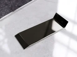 Ilcom Joint FI en acier inoxydable pour plinthe Noir poli - 100mm x 30mm x 12mm- Plinthe Pour Parquet Et Stratifié