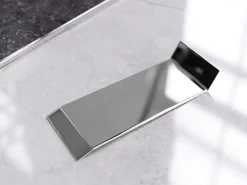 Ilcom Joint FI en acier inoxydable pour plinthe Argent poli - 80mm x 30mm x 12mm- Plinthe Pour Parquet Et Stratifié