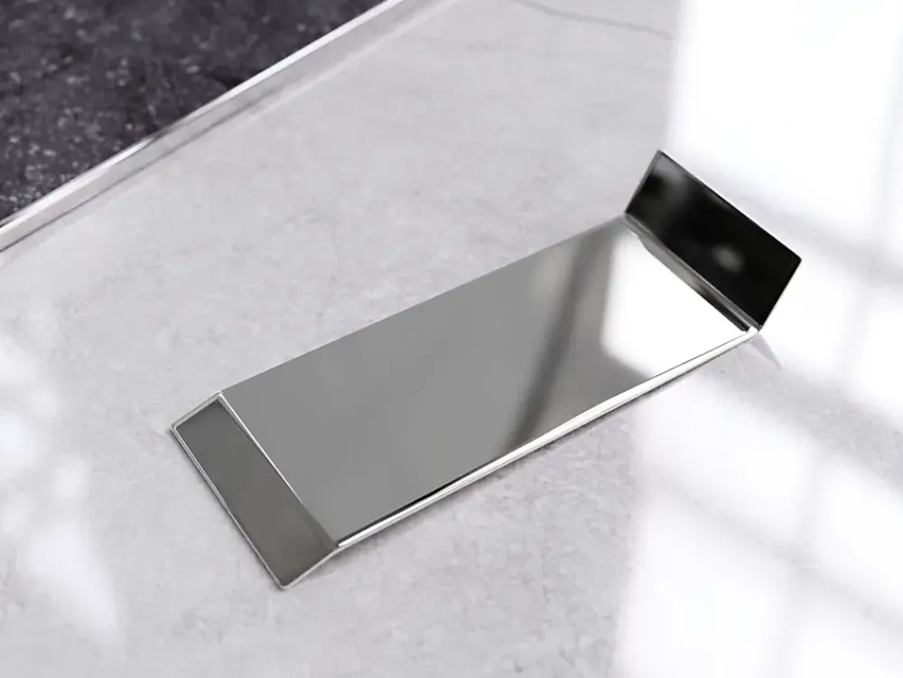 Ilcom Joint FI en acier inoxydable pour plinthe Argent poli - 80mm x 30mm x 12mm- Plinthe Pour Parquet Et Stratifié