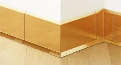 Ilcom Plinthe Pour Parquet Et Stratifié<Joint FI en acier inoxydable pour plinthe Or satiné - 60mm x 30mm x 12mm