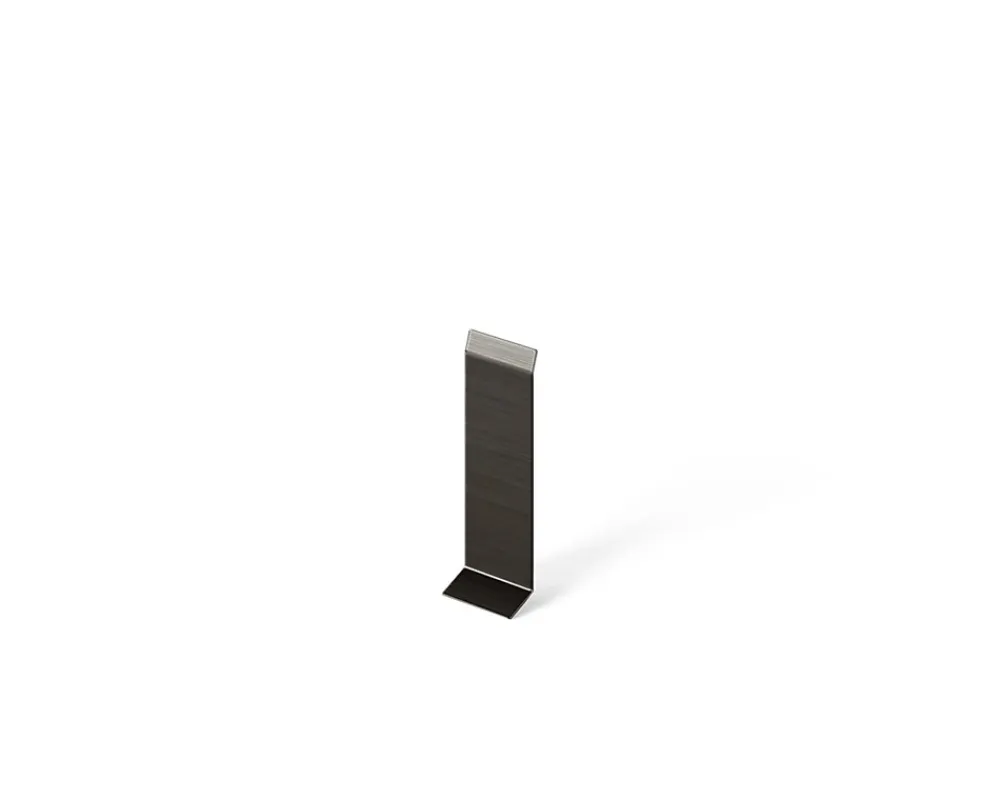 Ilcom Joint FI en acier inoxydable pour plinthe Noir satiné - 100mm x 30mm x 12mm- Plinthe Pour Parquet Et Stratifié