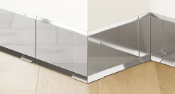 Ilcom Plinthe Pour Parquet Et Stratifié<Joint FI en acier inoxydable pour plinthe Argent poli - 60mm x 30mm x 12mm