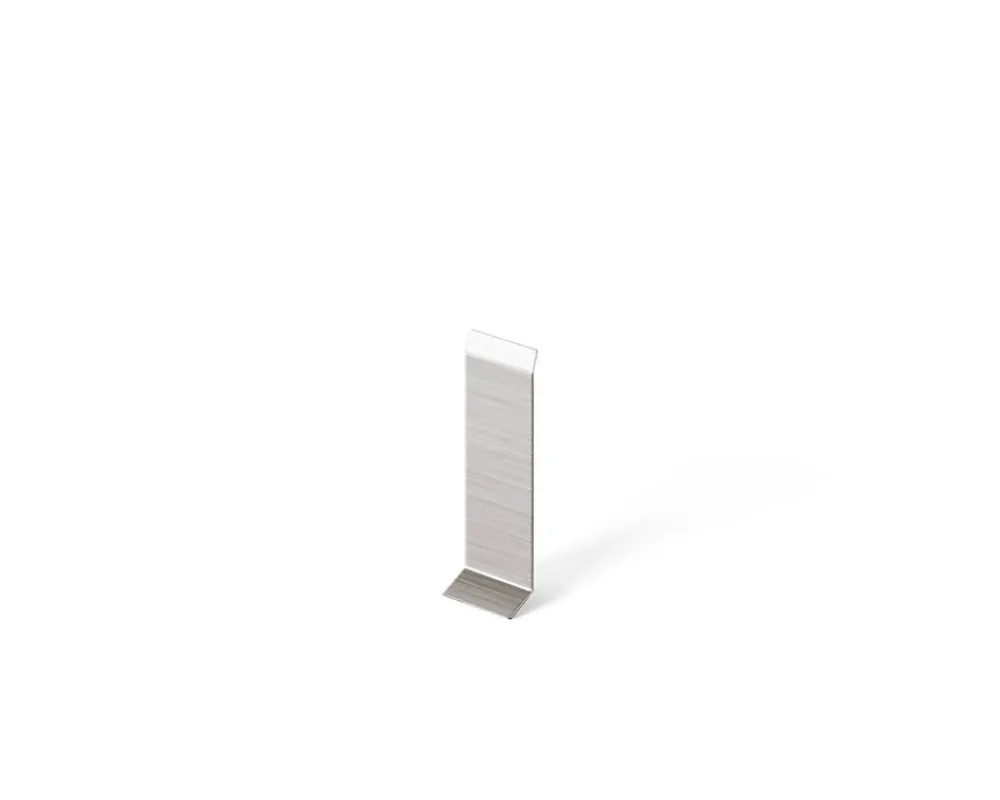 Ilcom Joint FI en acier inoxydable pour plinthe Argent satiné - 80mm x 30mm x 12mm- Plinthe Pour Parquet Et Stratifié