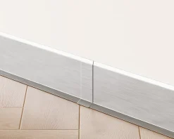 Ilcom Joint FI en acier inoxydable pour plinthe Argent satiné - 80mm x 30mm x 12mm- Plinthe Pour Parquet Et Stratifié