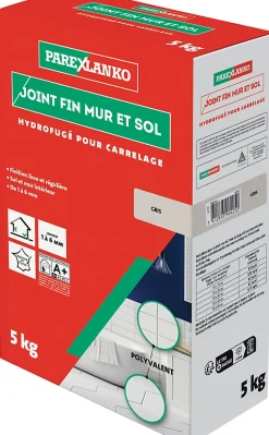 Parexlanko Joint fin pour carrelage mur et sol gris 5 kg- Joint Carrelage Sol|Joint Carrelage Mural