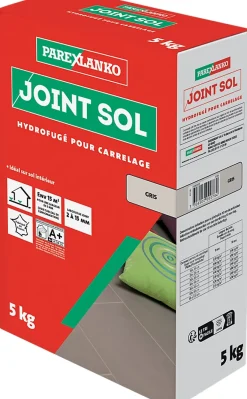 Parexlanko Joint Carrelage Sol<Joint sol hydrofugé gris 5 kg