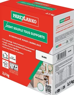 Parexlanko Joint souple tous supports blanc 2,5 kg- Joint Carrelage Sol|Joint Carrelage Mural
