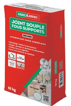 Parexlanko Joint souple tous supports brume 10 kg- Joint Carrelage Sol|Joint Carrelage Mural