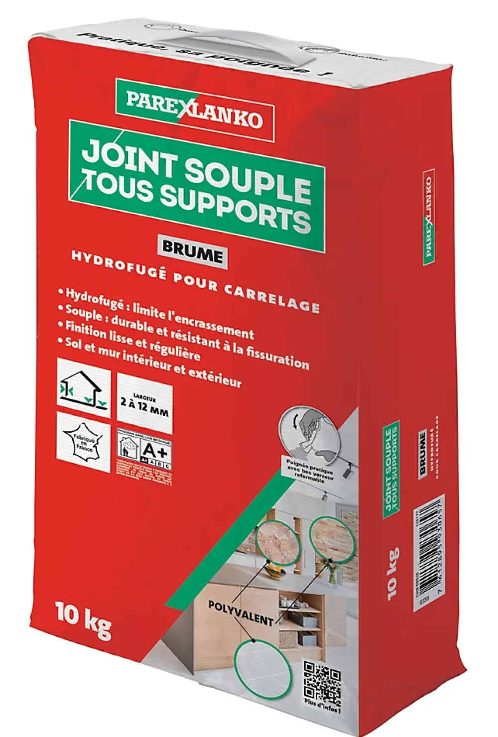 Parexlanko Joint souple tous supports brume 10 kg- Joint Carrelage Sol|Joint Carrelage Mural