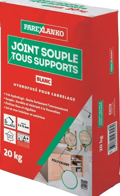 Parexlanko Joint souple tous supports blanc 20 kg- Joint Carrelage Sol|Joint Carrelage Mural
