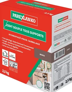 Parexlanko Joint souple tous supports moka 2,5 kg- Joint Carrelage Sol|Joint Carrelage Mural