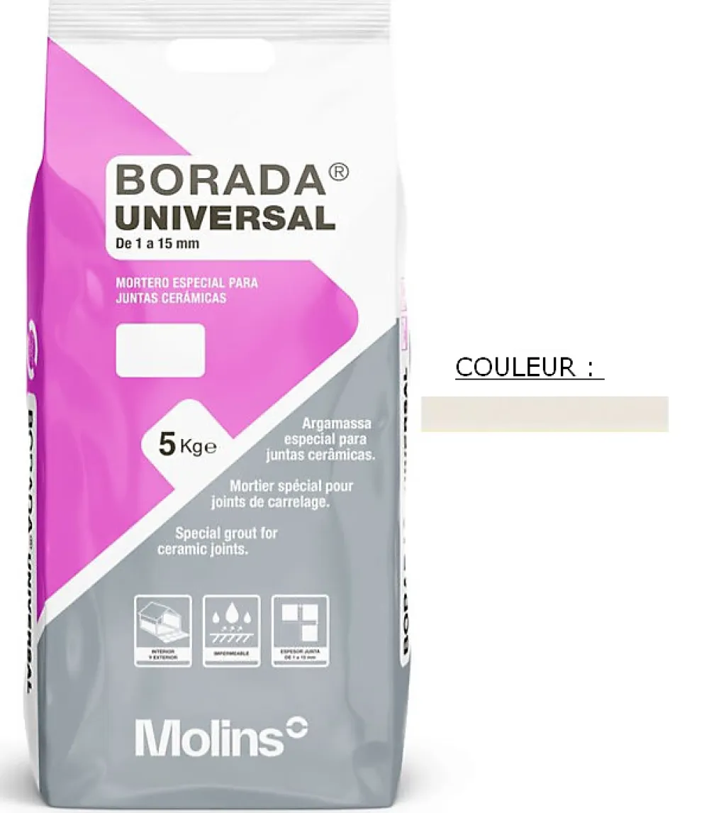 Propamsa Joint tous types de carrelage et mosaïque BORADA UNIVERSAL Piedra 5kg- Joint Carrelage Sol