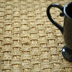 Décoweb Jonc de mer - Paro - Fin Natté 4x4 - Echantillon 15 x 20 cm- Sisal Et Jonc De Mer|Sisal Et Jonc De Mer