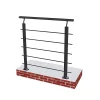 Saniland Kit Balustrade 1ml garde-corps avec 5 barreaux fixation à plat en aluminium noir mat- Garde-Corps, Balustrade
