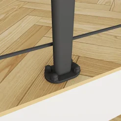 Saniland Kit Balustrade 1ml garde-corps avec 5 barreaux fixation à plat en aluminium noir mat- Garde-Corps, Balustrade