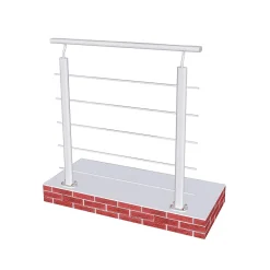 Saniland Kit Balustrade 1ml garde-corps avec 5 traverses fixation à plat en aluminium Gris mat- Garde-Corps, Balustrade