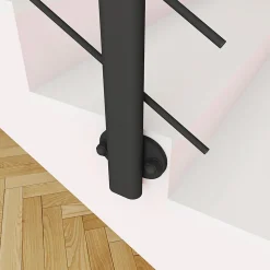 Saniland Kit Balustrade 1ml garde-corps avec 5 barreaux fixation latérale en aluminium noir mat- Garde-Corps, Balustrade