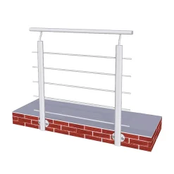 Saniland Garde-Corps, Balustrade<Kit Balustrade 1ml garde-corps avec 5 traverses fixation latérale en aluminium Gris mat