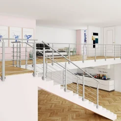 Saniland Garde-Corps, Balustrade<Kit Balustrade 1ml garde-corps avec 5 traverses fixation latérale en aluminium Gris mat