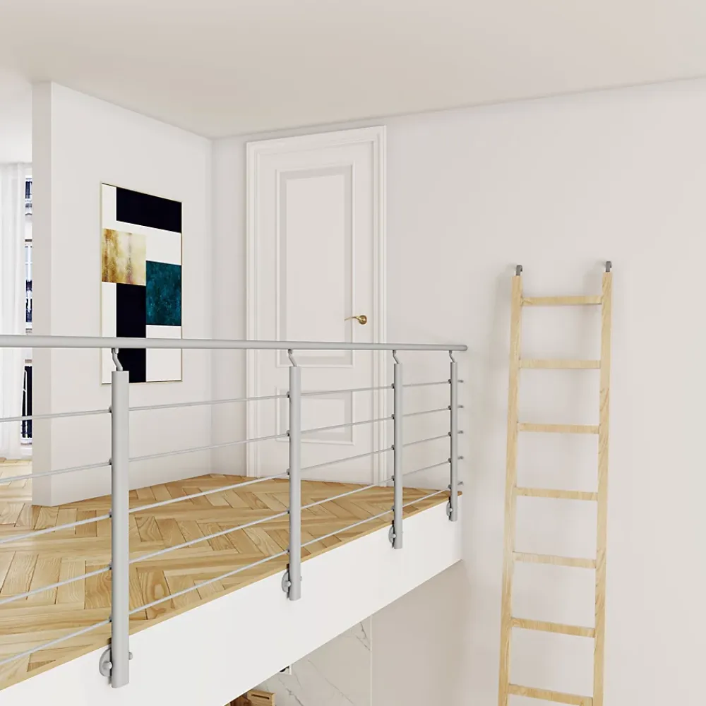 Saniland Garde-Corps, Balustrade<Kit Balustrade 1ml garde-corps avec 5 traverses fixation latérale en aluminium Gris mat