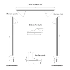 Nordlinger Pro Kit chambranle de porte complet prédécoupé- Moulure
