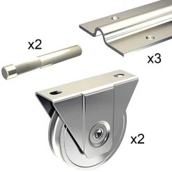Slid’Up By Mantion Kit coulissant 16 mm - rails 3 x 1,95 m pour portail de 3 m - 400 kg- Accesoire Pour Volet