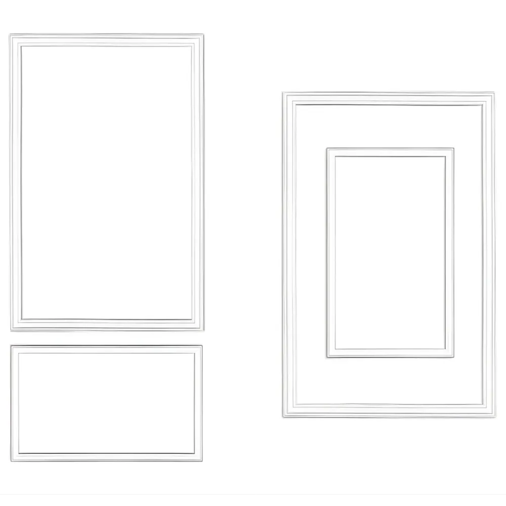 Deccart Kit de 2 cadres muraux (8 pièces) DP1 et DP1 mini 39x65+65x99, polystyrène dur antichoc, prêt à poser.- Panneau Mural Décoratif