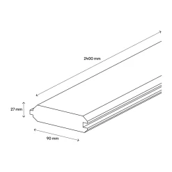 Fortia Kit de 5 lames de volet en bois L.240 x l.9 x Ép.2,7 cm- Volet Battant