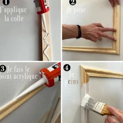 99DECO Moulure<Kit de 7 moulures murales en bois Pin des Landes - Prêt à coller et peindre - Apolline - 3 mètres