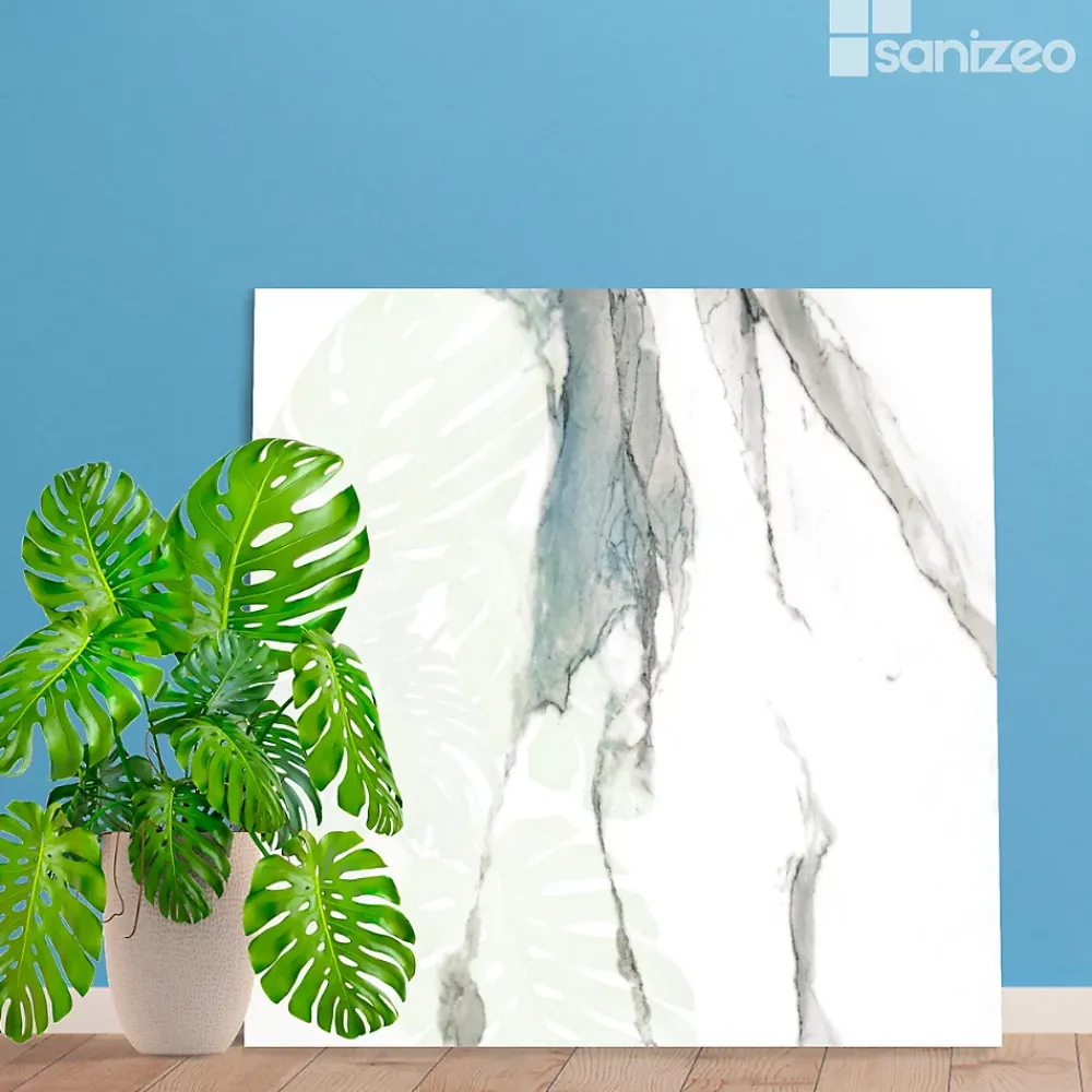 Kobert-in Panneau Mural De Salle De Bains<Kit de 2 Panneaux d'Habillage Décoratif Mural Douche, L120xl120x0.4 cm, finition bleu, Calacatta BLUE KOBERTIN