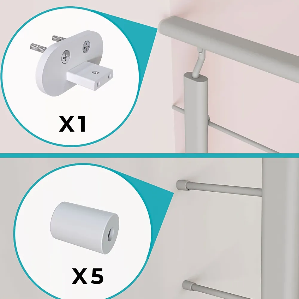 Saniland Accessoire D'Escalier<Kit de fixation murale pour garde-corps fixation pour passe-mains et 5 barreaux en Aluminium Gris mat