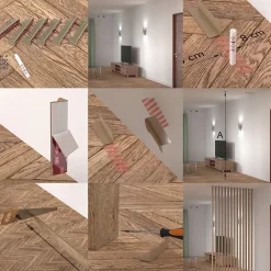 Foge Kit de fixation pour claustra chêne de Saragosse- Claustra Intérieur|Tasseau Bois