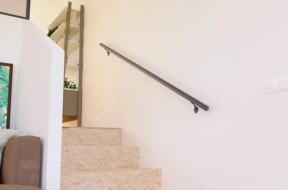 Alumin'home Accessoire D'Escalier<Kit de fixation pour main courante aluminium gris
