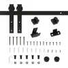 Homcom Porte Coulissante<Kit de porte coulissante compatible porte ép. 35-45/40-45 mm longueur totale rail 2 m charge max. 20 Kg acier au carbone noir