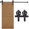 Homcom Kit de porte coulissante compatible porte ép. 35-45 ou 40-45 mm longueur rail 1,83 m charge max. 100 Kg acier brun- Porte Coulissante