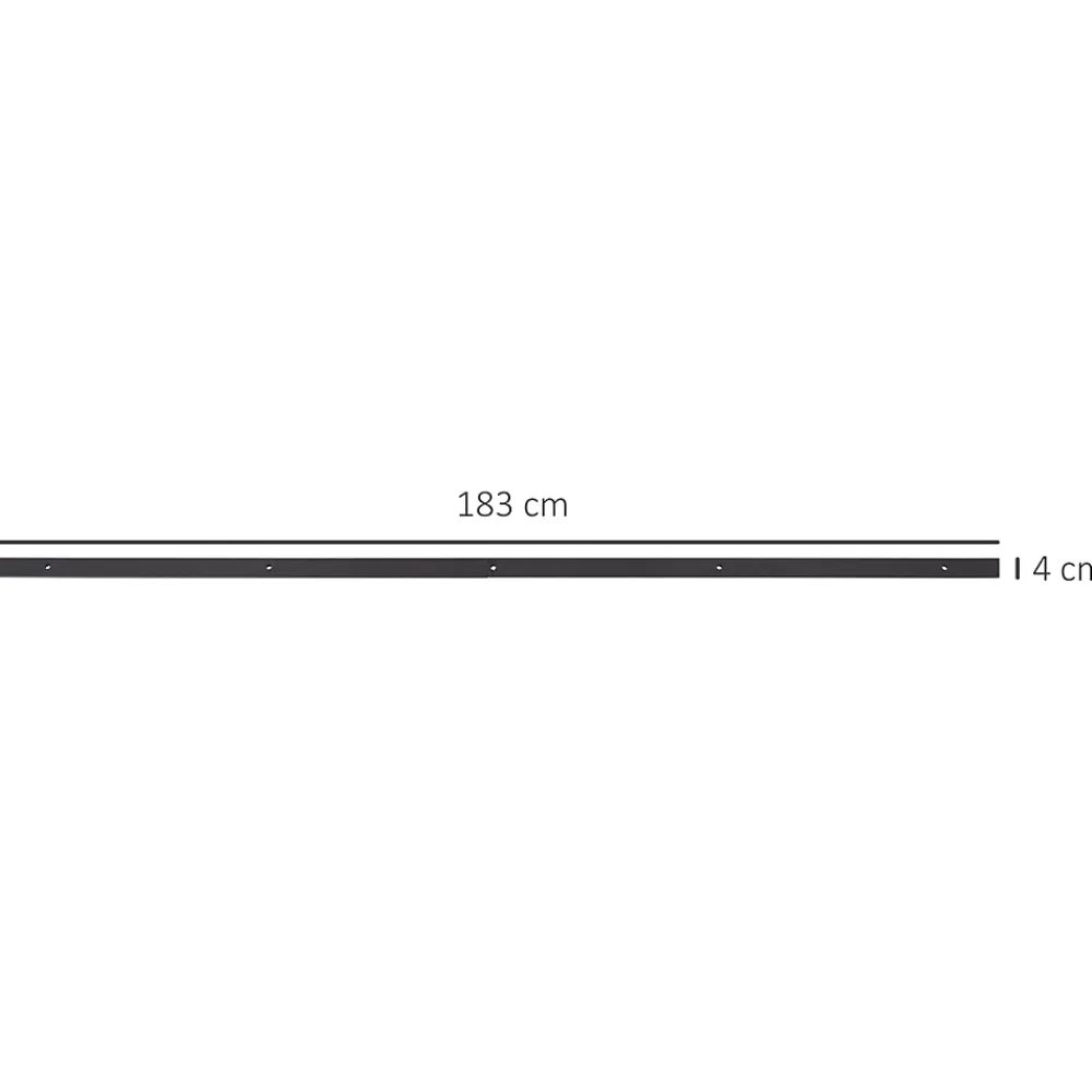 Homcom Kit de porte coulissante compatible porte ép. 35-45 ou 40-45 mm longueur rail 1,83 m charge max. 100 Kg acier brun- Porte Coulissante