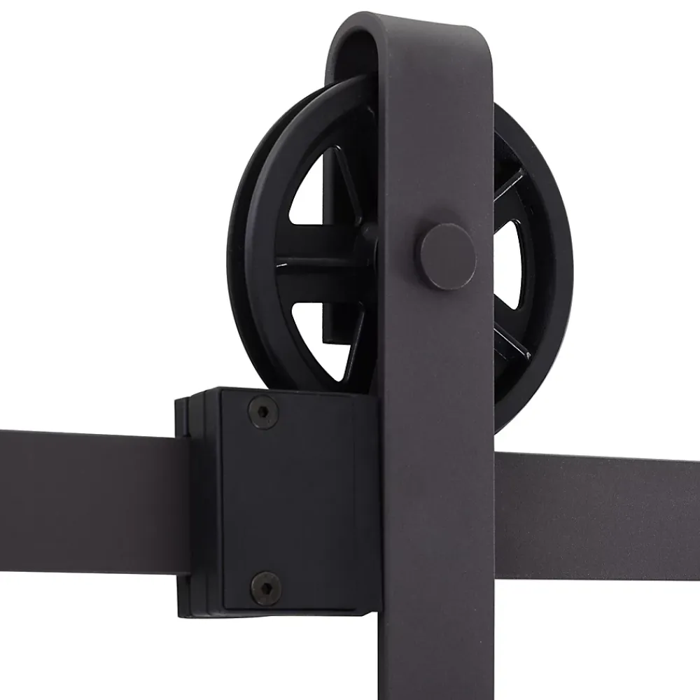Homcom Kit de porte coulissante compatible porte ép. 35-45 ou 40-45 mm longueur rail 1,83 m charge max. 100 Kg acier brun- Porte Coulissante