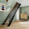 Fortia Kit escalier droit hêtre laqué noir et chêne naturel Gagliano- Escalier Droit