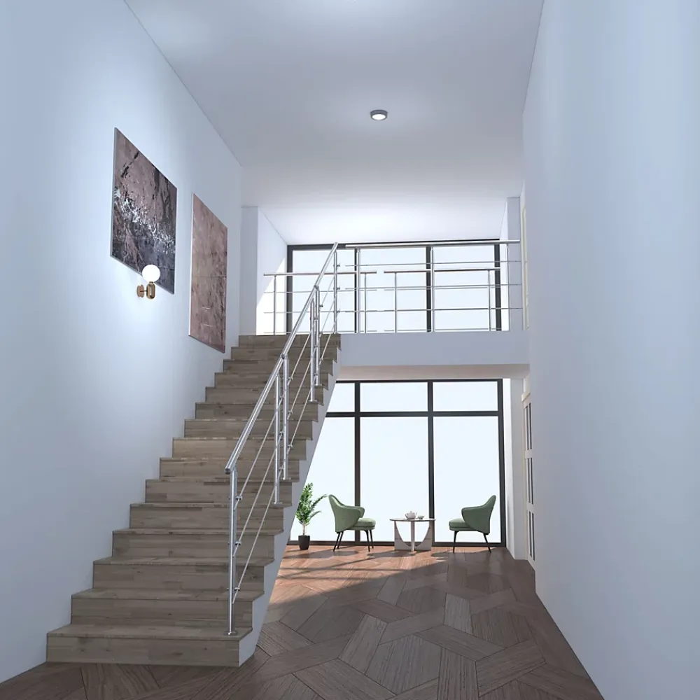 Saniland Garde-Corps, Balustrade<Kit garde corps en acier inoxydable a 3 traverses Longueur 200 cm Balustrade a fixation a plat pour terrasse ou escalier