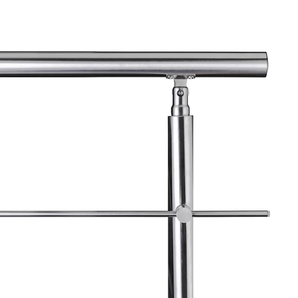Saniland Garde-Corps, Balustrade<Kit garde corps en acier inoxydable a 3 traverses Longueur 200 cm Balustrade a fixation a plat pour terrasse ou escalier