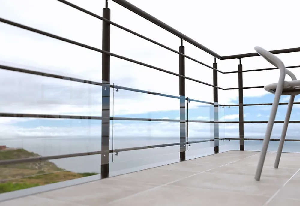 Alumin'home Kit garde corps latéral Oxalis noir ral 9005 2m- Garde-Corps, Balustrade