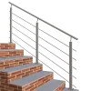 AICA Sanitaire Accessoire D'Escalier<Kit Garde-corps 5 barres 2m en alu argent - Pose verticale, pour escalier et terrasse, usage intérieur et extérieur