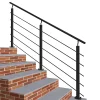 AICA Sanitaire Accessoire D'Escalier<Kit Garde-corps 5 barres 2m en alu noir - Pose verticale, pour escalier et terrasse, usage intérieur et extérieur