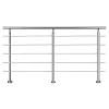 AICA Sanitaire Accessoire D'Escalier<Kit garde-corps 5 barres rondes 2.2m Acier Inox 201 Argent - Installation verticale - Usage intérieur et extérieur