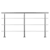 AICA Sanitaire Kit garde-corps 3 barres rondes 2.2 m Acier Inox 201 Argent - Installation verticale - Usage intérieur et extérieur- Accessoire D'Escalier
