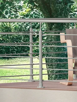 Sogem Kit garde-corps à plat Cala en aluminium gris clair RAL 7035- Garde-Corps, Balustrade