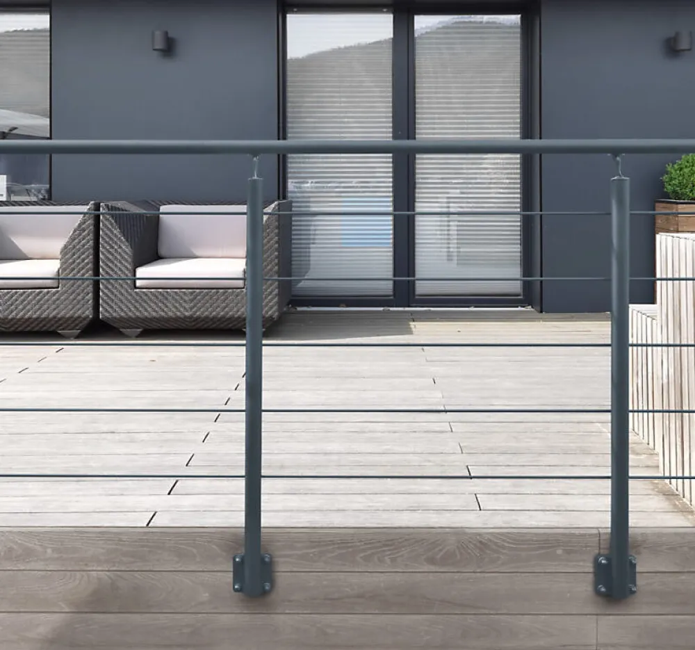 Kordo Garde-Corps, Balustrade<Kit garde-corps aluminium gris anthracite 2m pose à plat, Opalu