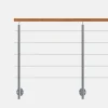Kordo Kit garde-corps aluminium gris alu 2m pose latérale avec main courante teintée chêne, Inoline- Garde-Corps, Balustrade